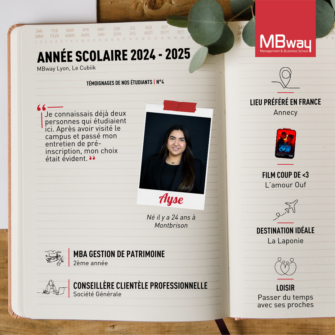 Ayse, étudiante en MBA Gestion de Patrimoine chez MBway Lyon Ayse-témoignage-étudiante-Master-Gestion-Patrimoine-Banque-Lyon